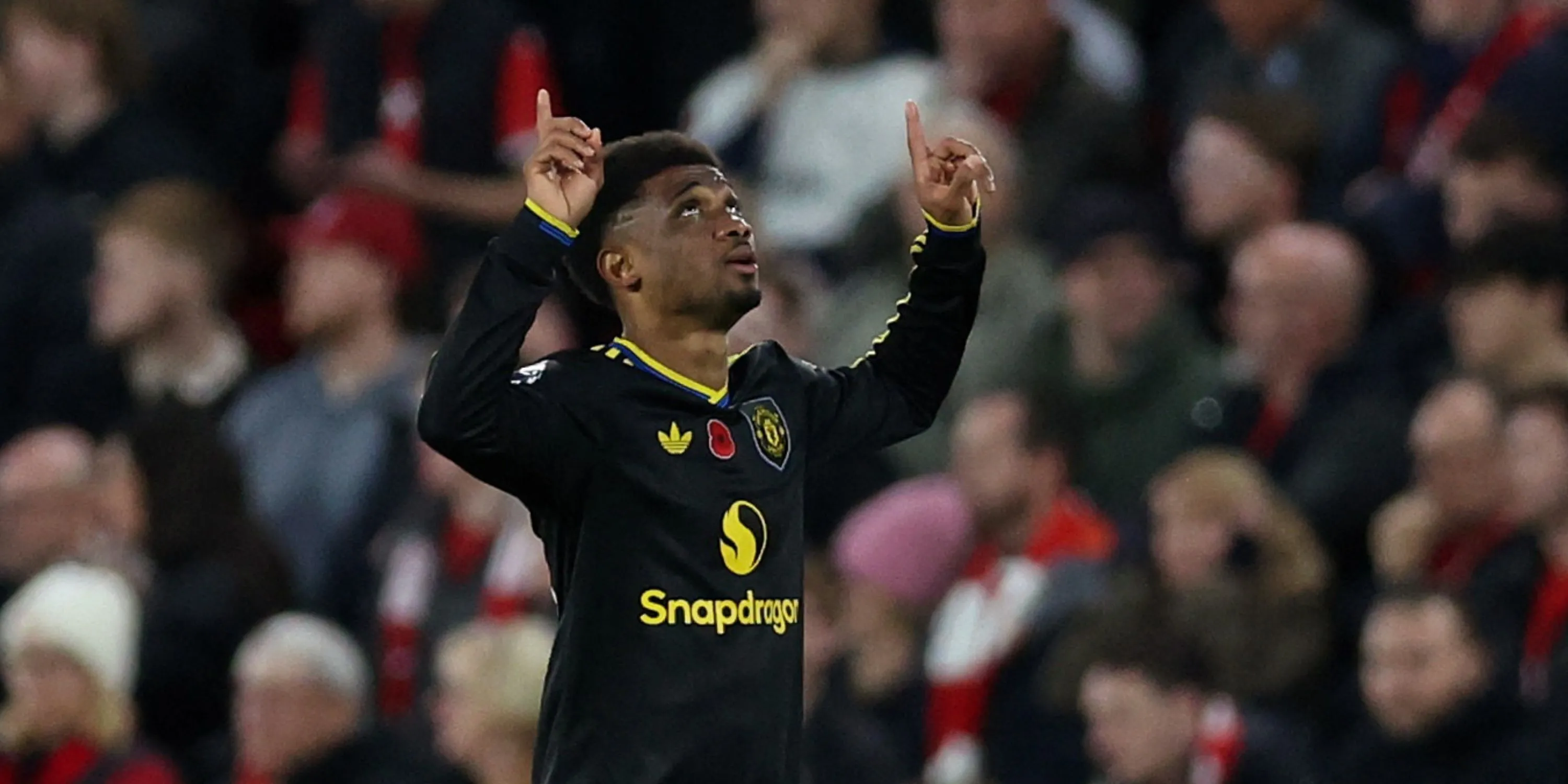 Amad Diallo ăn mừng sau khi ghi bàn cho Manchester United trong trận đấu gần đây